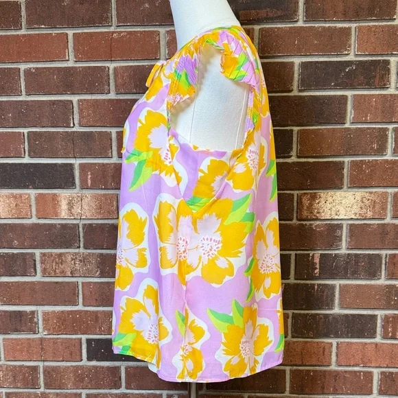 Michelle’s McDowell “Sea Flower Lilac” Valery Top Size Small - Picture 5 of 11